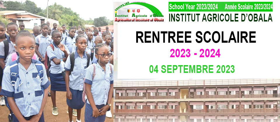 RENTREE SCOLAIRE   2023 – 2024